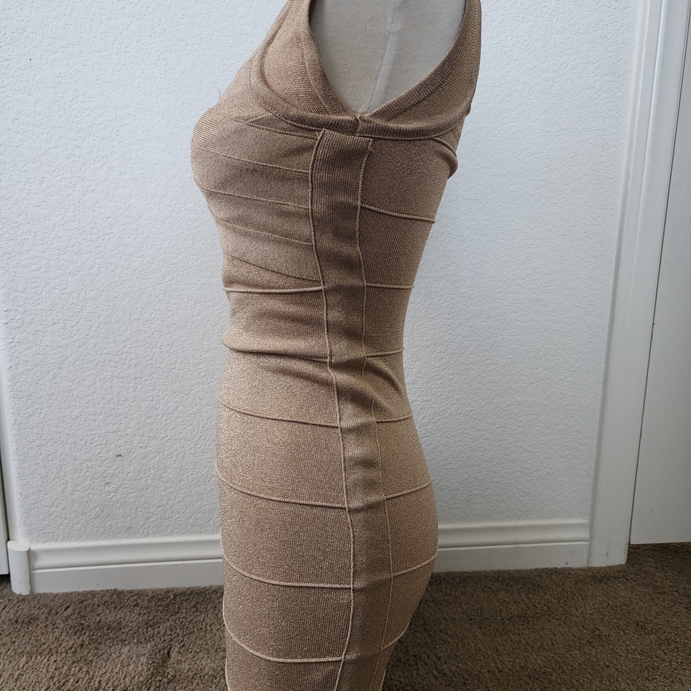 Forever 21 Tan Ruched Bodycon Mini Dress - Picture 3 of 4